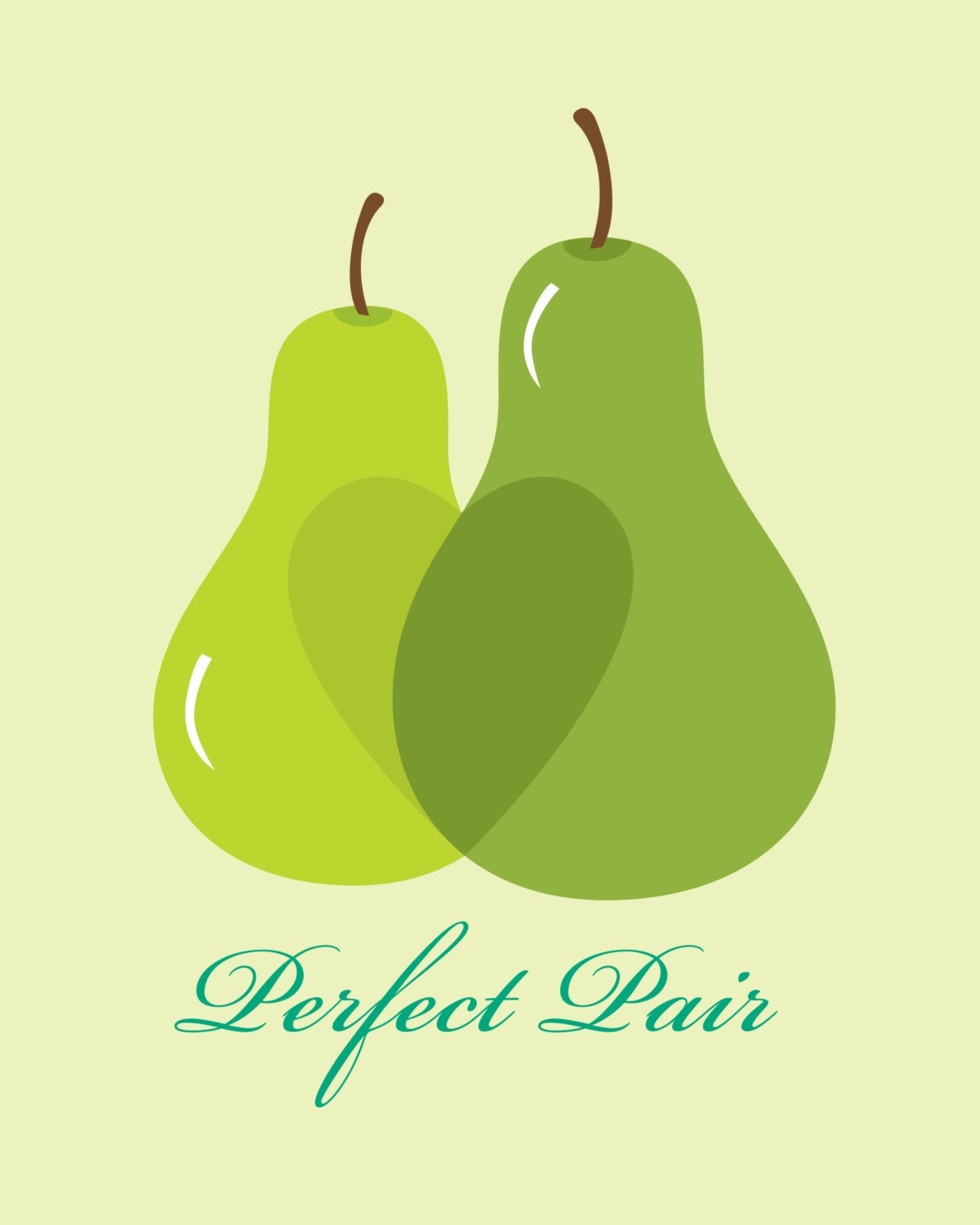 Perfect Pair pear Art Print 