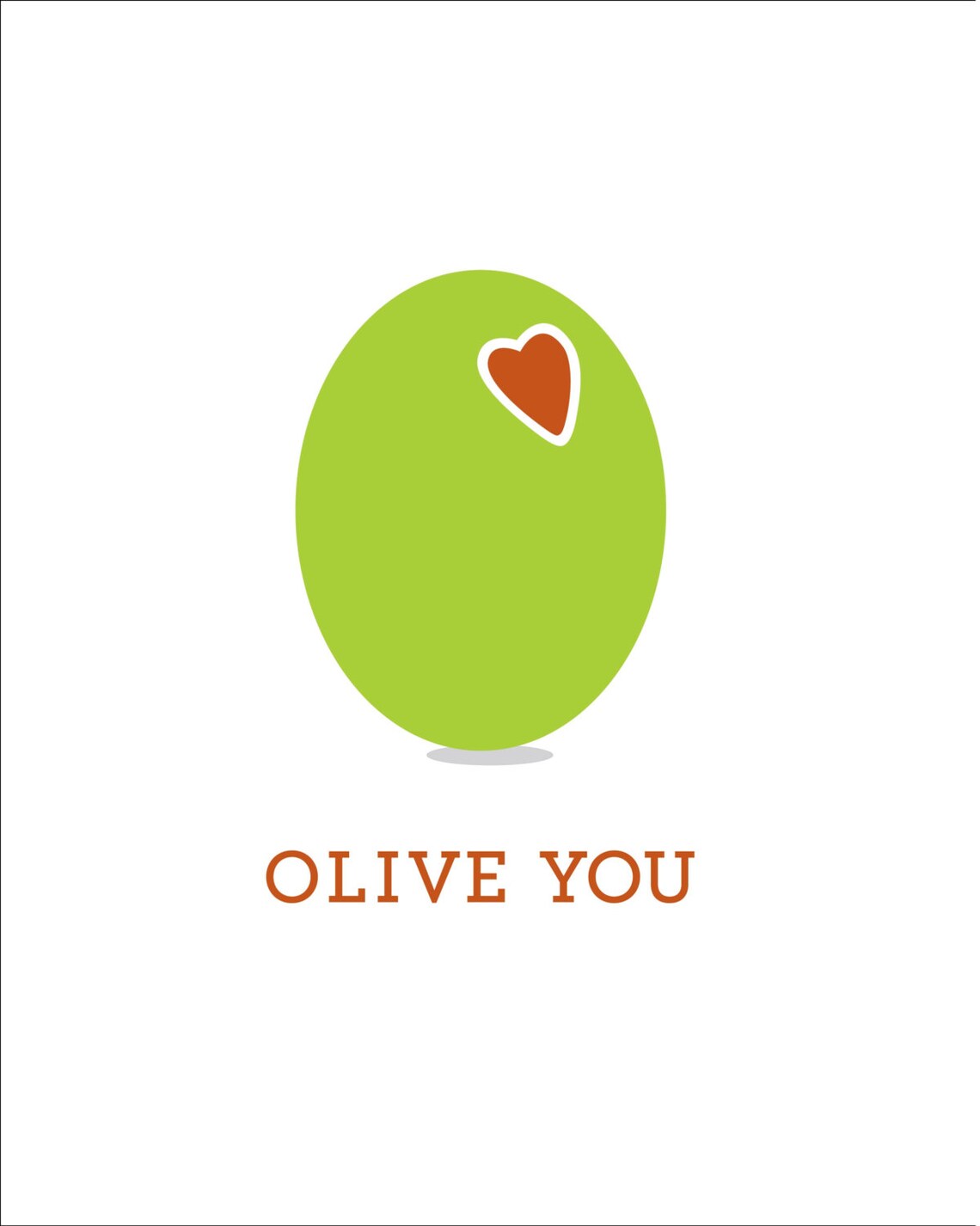 Olive You Art Print Etsy
