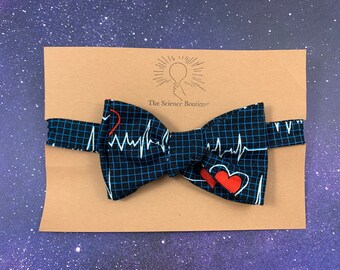 Biology and Cardiology EKG Heart Necktie Self-Tie