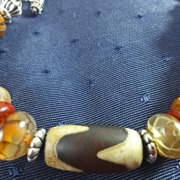 Boho Bracelet, Tibetan Bracelet, DZI Bead Bracelet, Elephant Bracelet, Tribal Bracelet,