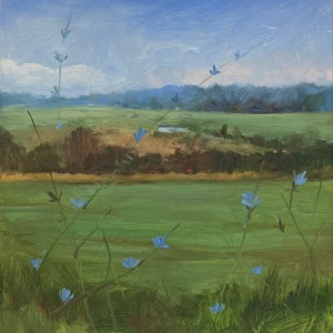Countryside Landscape Sketch in Oils