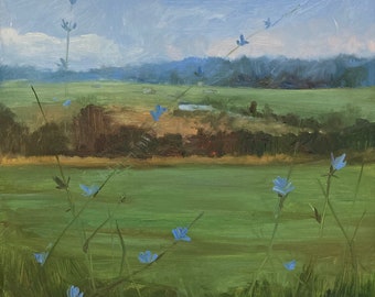 Countryside Landscape Sketch in Oils