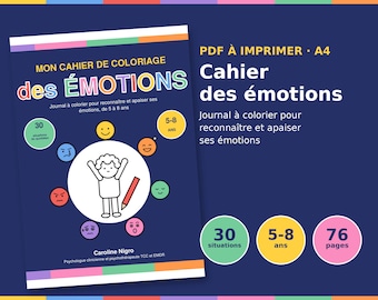 Cahier de coloriage des émotions enfant à imprimer, 5-8 ans