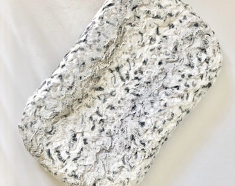 Ready to Ship Snuggle Me Organic Lounger Cover Snowy Owl Textured Minky Cuddle Dark and Light Grays and Off White