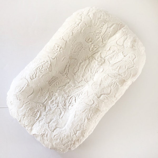 Ready to Ship Snuggle Me Organic Lounger Cover Natural Off White Minky Hide Texture