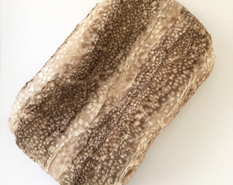 Ready to Ship Snuggle Me Organic Lounger Cover Fawn in Cappucino Textured Minky, Shades of Brown Tan and creamy white