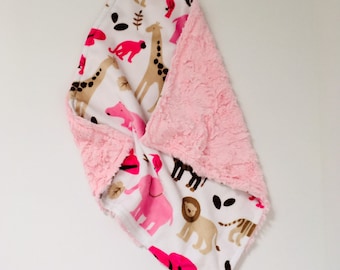 Ready to Ship Minky Lovey Minky Security Blanket Lovey Blanket Lovee Cuddly Marble Minky and Animal Print Gift Shower Gift Ready to Ship