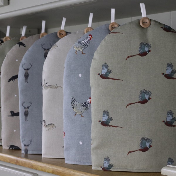 Coffee Cosy | Cafetiere Cosy | Coffee cover | Handmade in Sophie Allport fabrics | Animal Dog Birds print |  Housewarming coffee lover gift