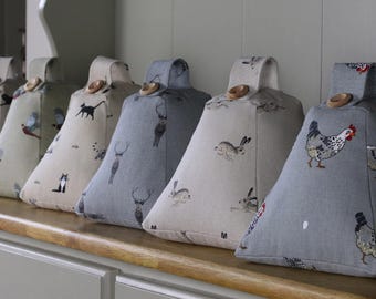 Sophie Allport Fabric Doorstop: Handmade in Highland Stag, Dachshund Pug Christmas Prints (Filled or Unfilled)