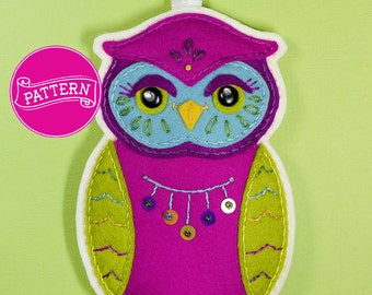 Cecil the Owl Felt Ornament Pattern PDF