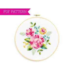 Embroidery Pattern, PDF Pattern, Embroidery Pattern PDF, Floral Embroidery, Hand Embroidery Pattern, Embroidery PDF, Gifts for her, Bouquet