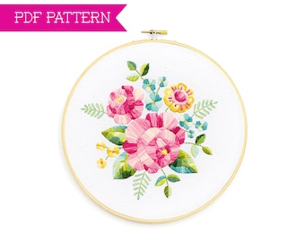 Embroidery Pattern, PDF Pattern, Embroidery Pattern PDF, Floral Embroidery, Hand Embroidery Pattern, Embroidery PDF, Gifts for her, Bouquet