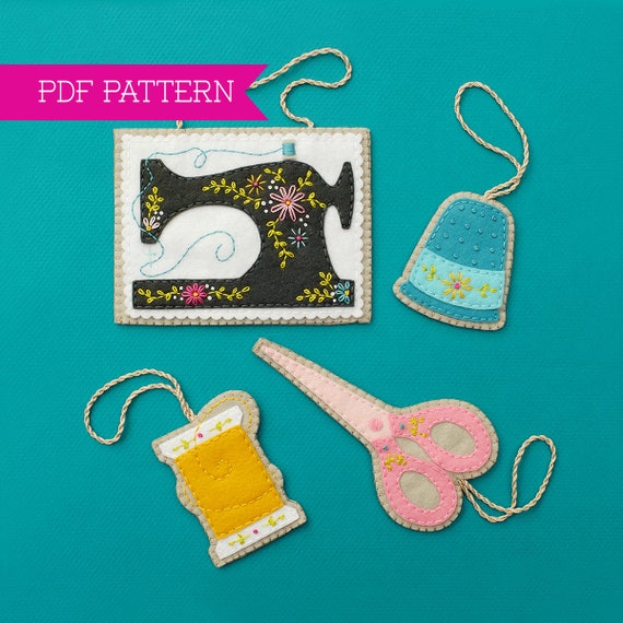 Sewing Ornaments, PDF Pattern, Ornament Pattern, Sewing Machine