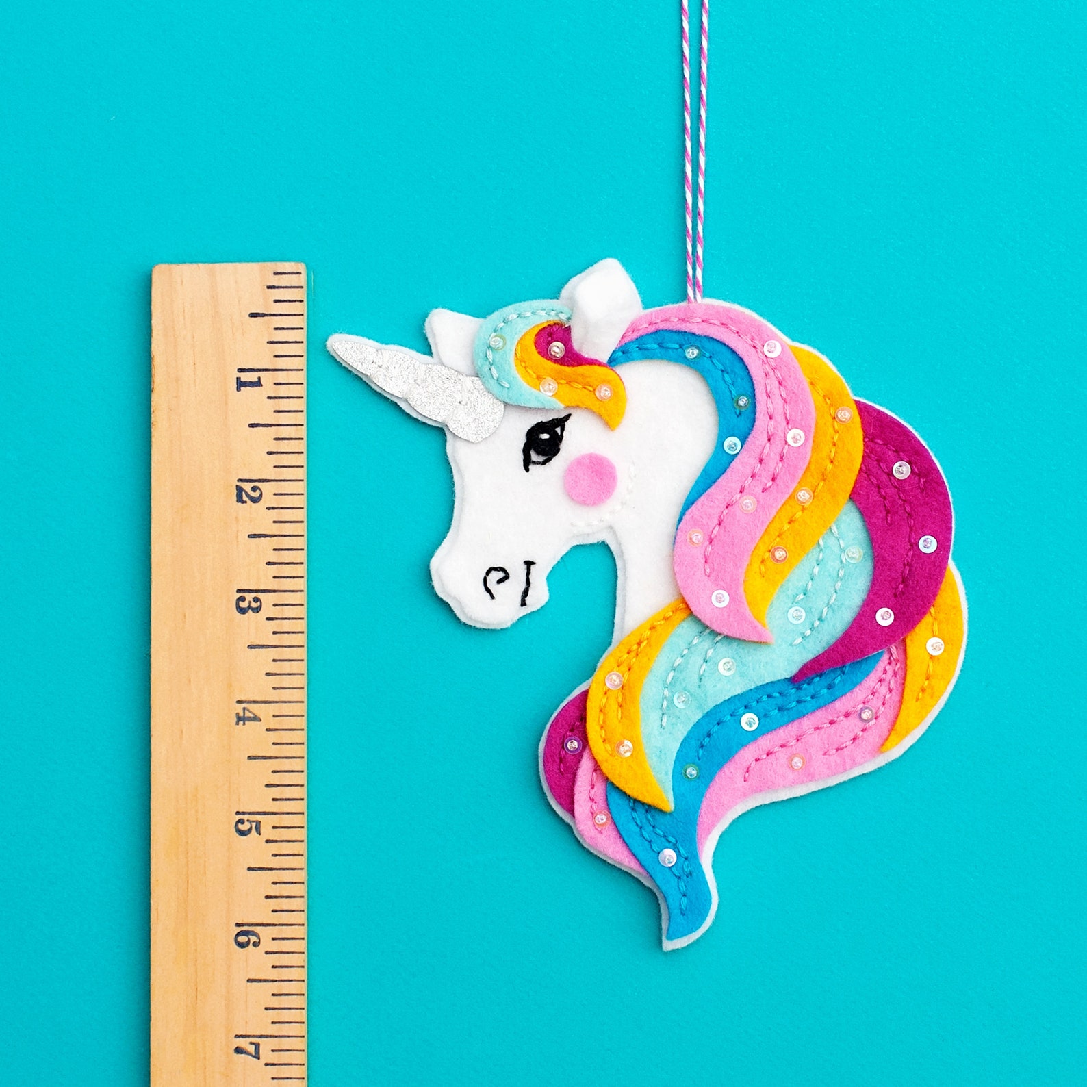 Unicorn Ornament Kit Sew Your Own Unicorn Wool Felt Ornament Etsy