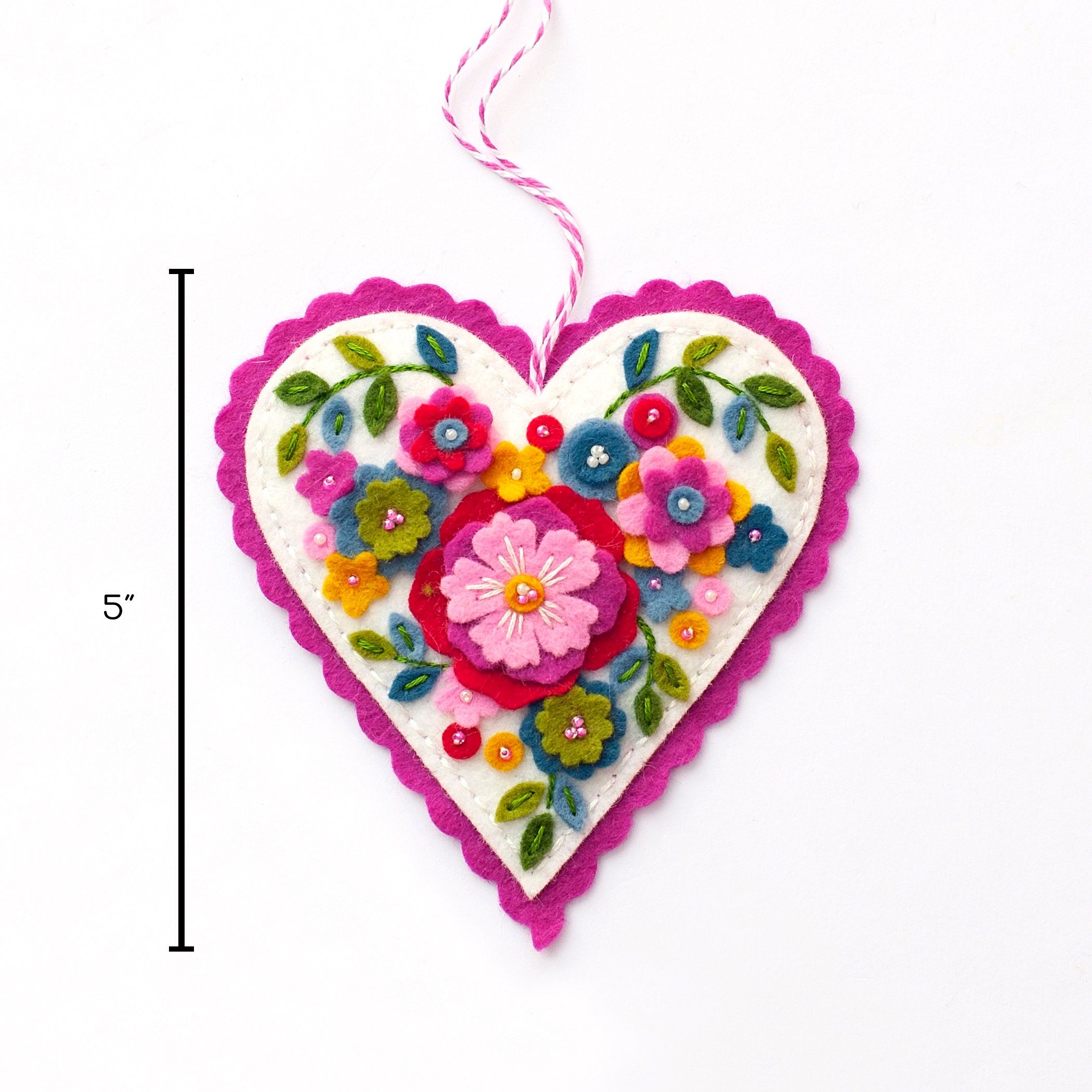 Free Felt Heart Ornament Pattern - Spindles Designs by Mary and Mags