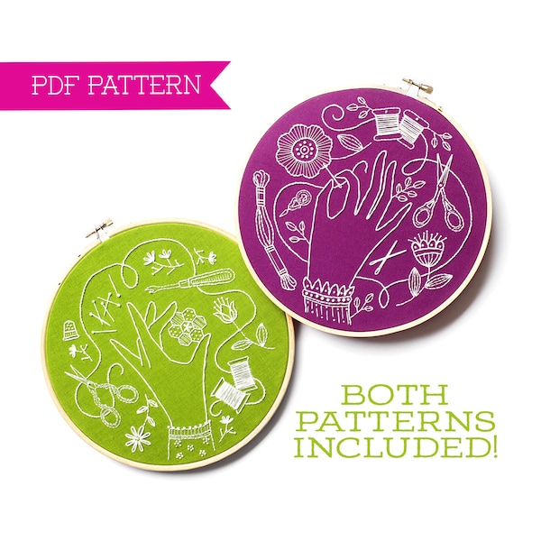 Patrón de bordado PDF, patrón PDF, patrón de bordado de costura, bordado moderno, arte de bordado DIY, tutorial de bordado, regalos para alcantarillas