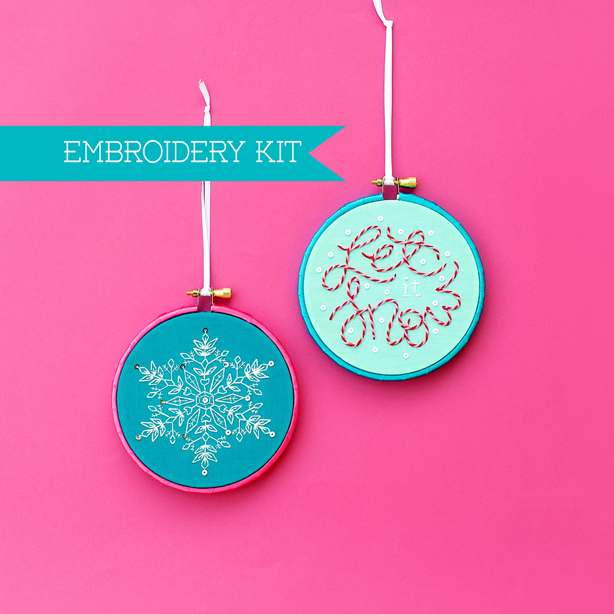 Ornament Supply Kit Embroidery Kit Beginner Snowflake Etsy