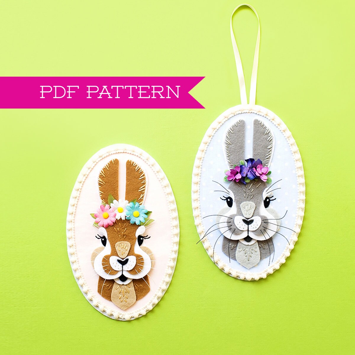 PDF Pattern Easter Decorations Bunny Ornament Bunny Etsy