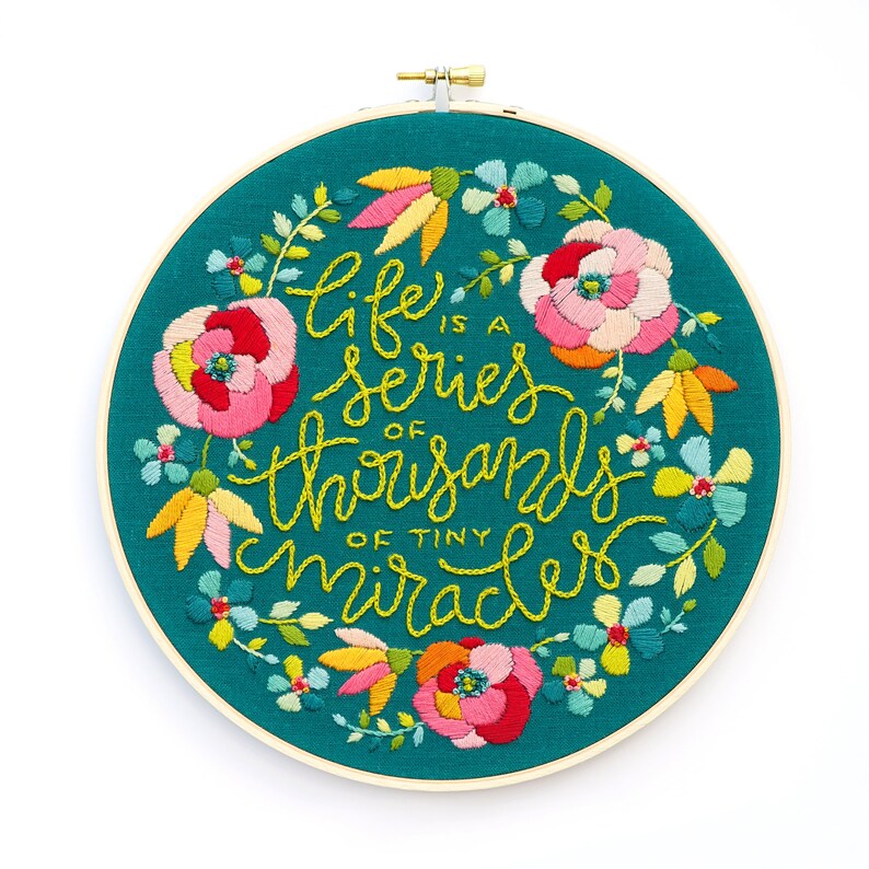 Embroidery Pattern, Floral Embroidery, Flower Pattern, PDF Pattern, Quote Embroidery, Hand Embroidery, Embroidery Quote, DIY Embroidery image 6