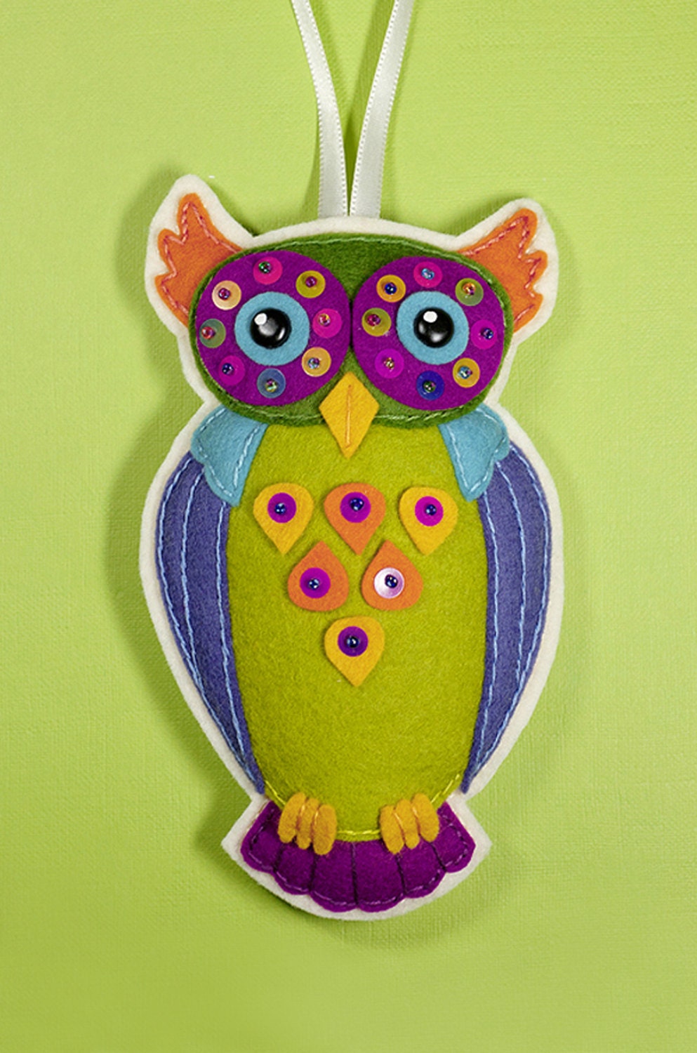 Set of 3 Owl Felt Ornament PDF Patterns - Etsy