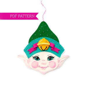 Jingle Elf Ornament PDF, Felt Pattern, DIY ornament, Felt Sewing Pattern, Christmas craft, Wool felt pattern, Christmas Elves PDF, Xmas Kit