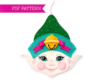 Jingle Elf Ornament PDF, Felt Pattern, DIY ornament, Felt Sewing Pattern, Christmas craft, Wool felt pattern, Christmas Elves PDF, Xmas Kit