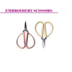 Small embroidery scissors, 2.5 inch scissor, Thread snips, Needlework scissors, Copper scissors, Gold snips, Cross Stitch, Petite scissors