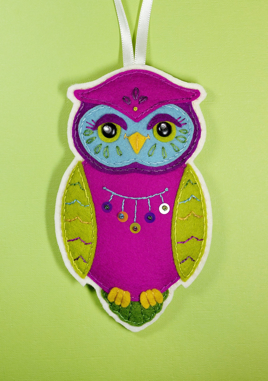 Set of 3 Owl Felt Ornament PDF Patterns - Etsy