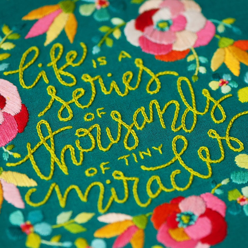 Embroidery Pattern, Floral Embroidery, Flower Pattern, PDF Pattern, Quote Embroidery, Hand Embroidery, Embroidery Quote, DIY Embroidery image 5