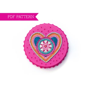 4-inch Heart, Hand Embroidery Pattern, PDF Pattern, Valentine&#39;s Day, Hoop Art, Hand Stitching, Modern Embroidery, Bordado a Mano, Craft
