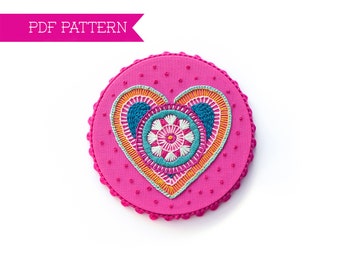 4-inch Heart, Hand Embroidery Pattern, PDF Pattern, Valentine's Day, Hoop Art, Hand Stitching, Modern Embroidery, Bordado a Mano, Craft