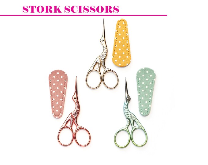 Embroidery Scissors With Leather Sheath 3.75 Inch Stork Etsy
