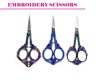 Embroidery scissors, 4.75 inch scissors, Thread snips, Bird scissors, Peacock scissors, Butterfly scissors, Stitching accessory