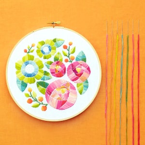 PDF Pattern, Flower Embroidery, Embroidery Pattern, Hoop Art, Flower Embroidery Pattern, Floral Embroidery Design, Garden Decor, Home Decor image 4