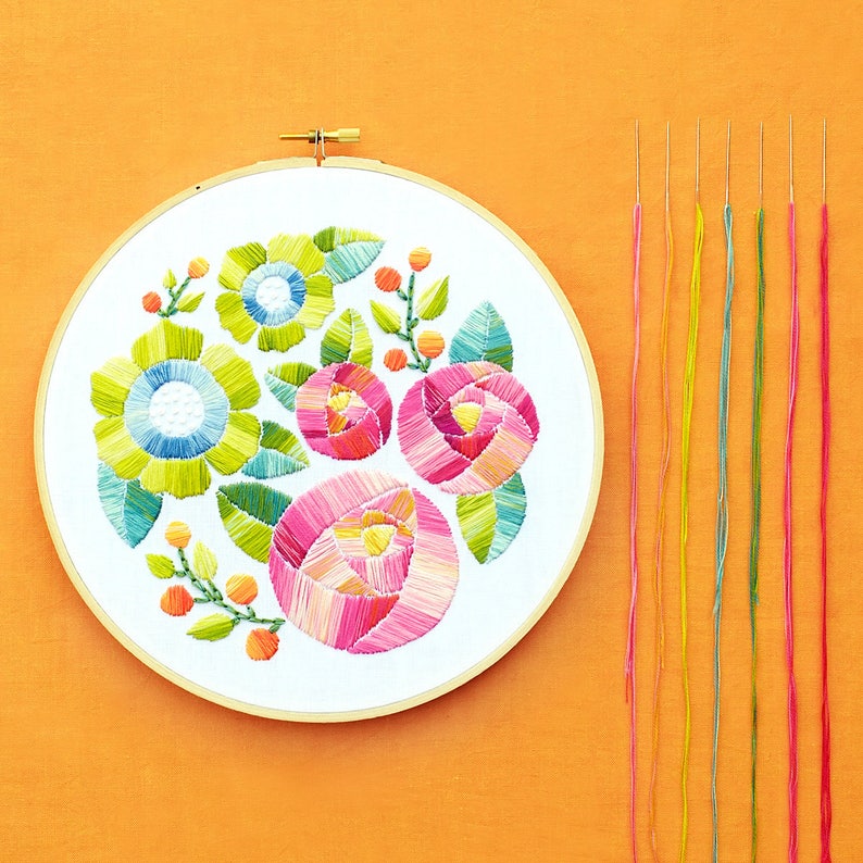 PDF Pattern, Flower Embroidery, Embroidery Pattern, Hoop Art, Flower Embroidery Pattern, Floral Embroidery Design, Garden Decor, Home Decor image 4