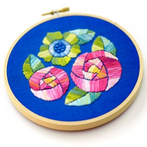 PDF Pattern, Flower Embroidery, Embroidery Pattern, Hoop Art, Flower Embroidery Pattern, Floral Embroidery Design, Garden Decor, Home Decor image 3