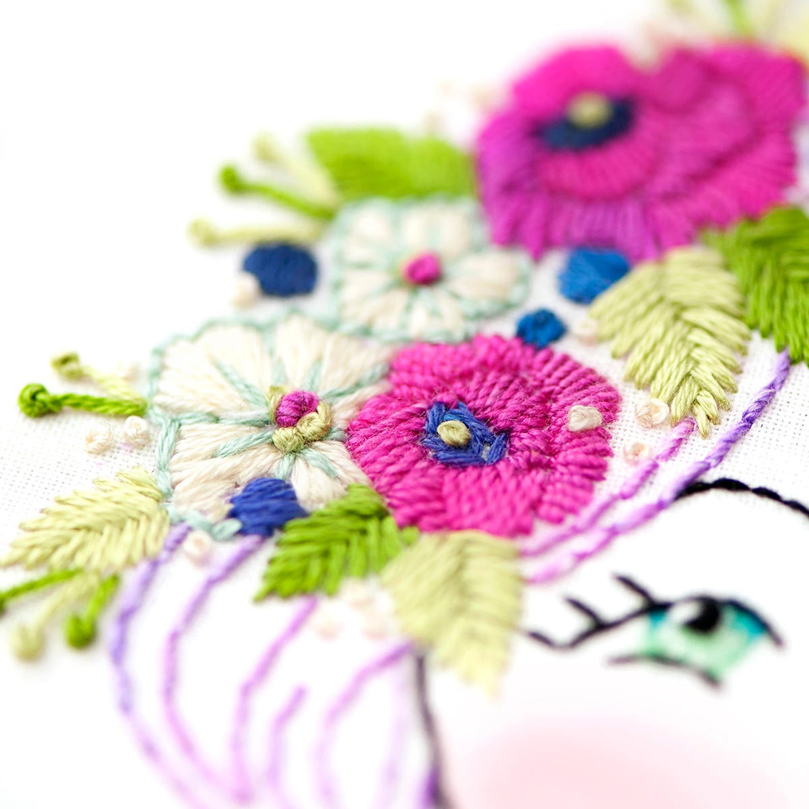 Embroidery Pattern Flower Crown Hand Embroidery PDF Floral Etsy