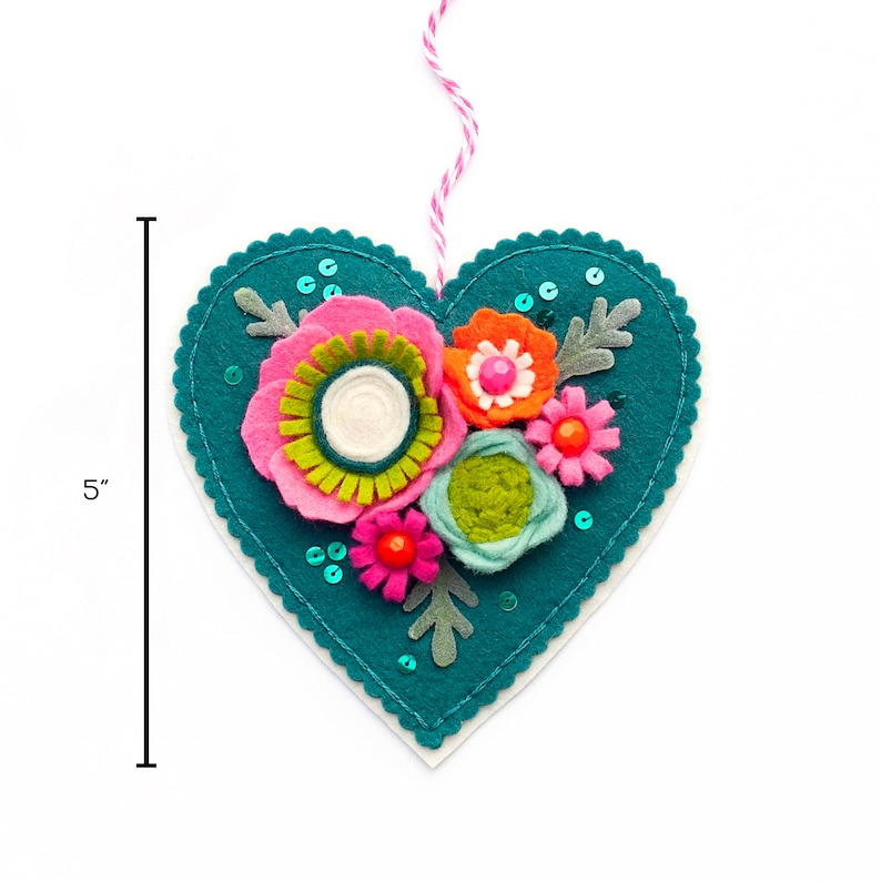 Felt PDF Pattern Heart Ornaments DIY Ornament Etsy