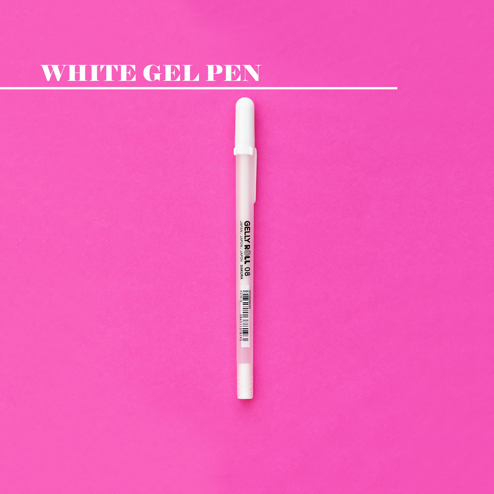 Opaque White Gel Pen - One Pen - For writing on dark surfaces