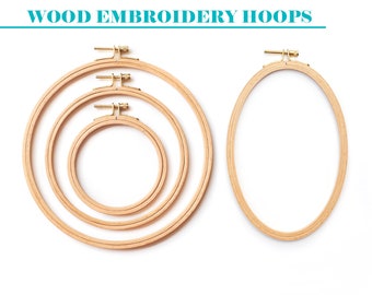 Wooden Embroidery Hoops | Wooden Display Hoops | Clever Poppy 8 inch (21 cm) Set of 2 Hoops