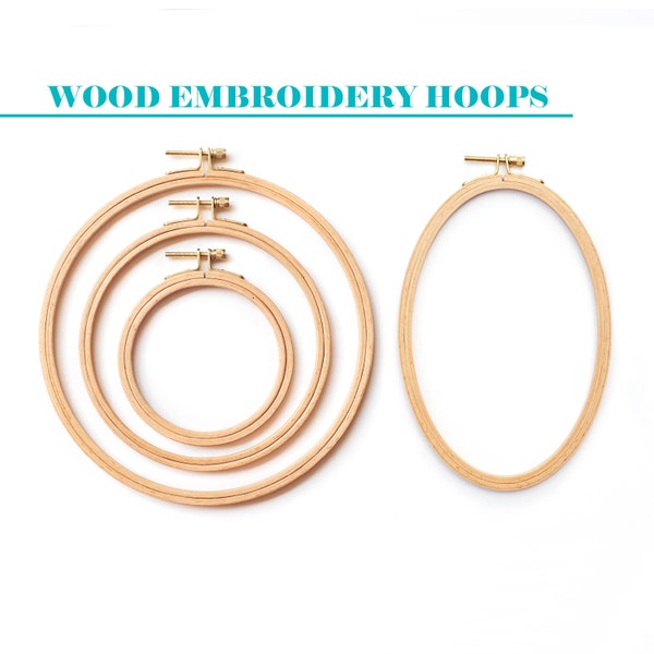 Wood Embroidery Hoops, Choose your size, Beechwood Hoop, Embroidery Frame, Cross Stitch hoop, Wooden hoop, Embroidery Display, Oval hoop