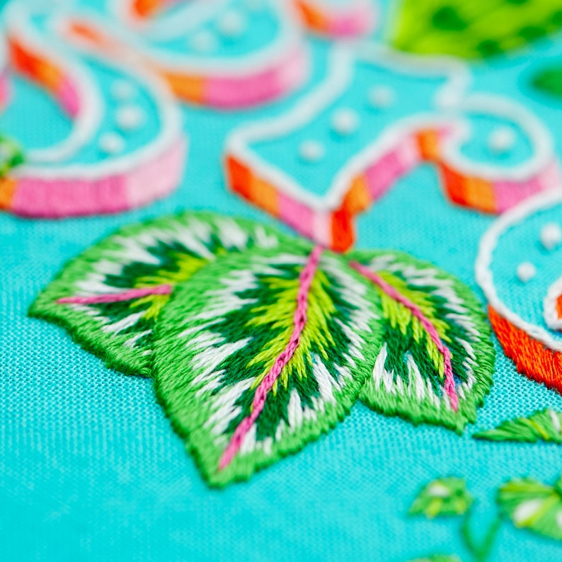 Grow Stitch Along Supply Kit, Plants Hand Embroidery, DIY embroidery, Pothos DIY Kit, Embroidery Quote Pattern, Monstera Embroidery kit image 4
