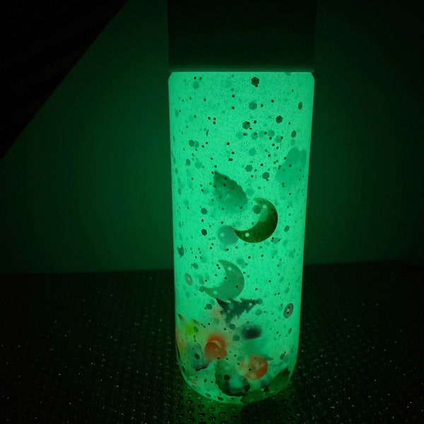 Sensory Bottle (Calm down bottle) Glow in the dark with confetti