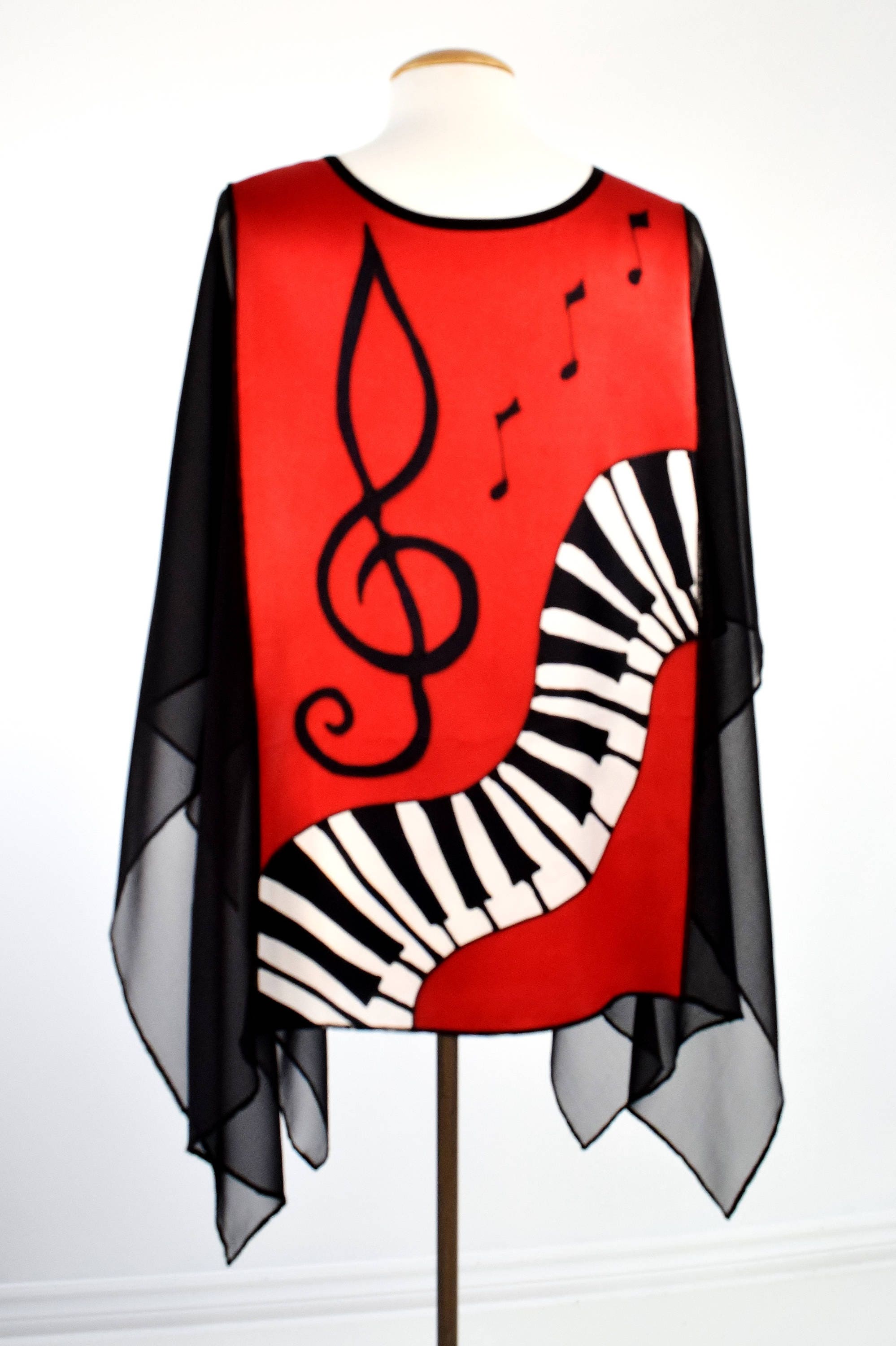 New Company Womens G Clef Piano Keys Music Scarf One Size Black