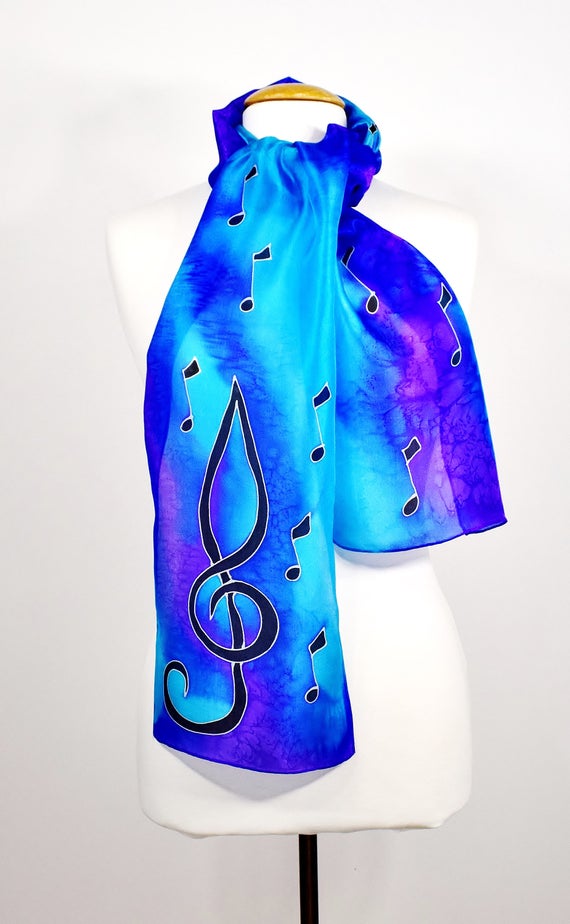 Treble Clefs and Music Notes 100/% silk scarf