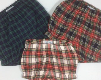 Brushed cotton tartan shorts.