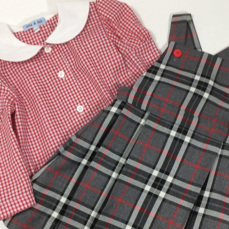 grey tartan pinafore