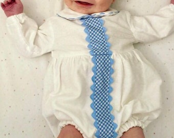 Boys White Romper.