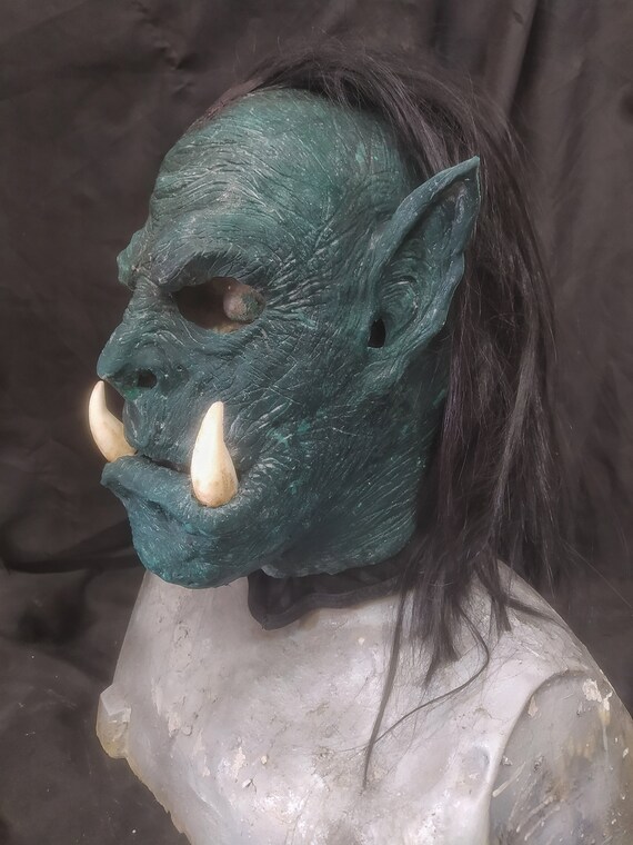 Goblin Rubber Mask Grey Hair Orc Goblin Rubber Mask Grey Hair Orc