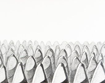 People. Artist Quality Original Pencil Drawing by TL Goodwin of Goodwin and Maxwell 16.5x7.75&quot; Unframed Landscape.